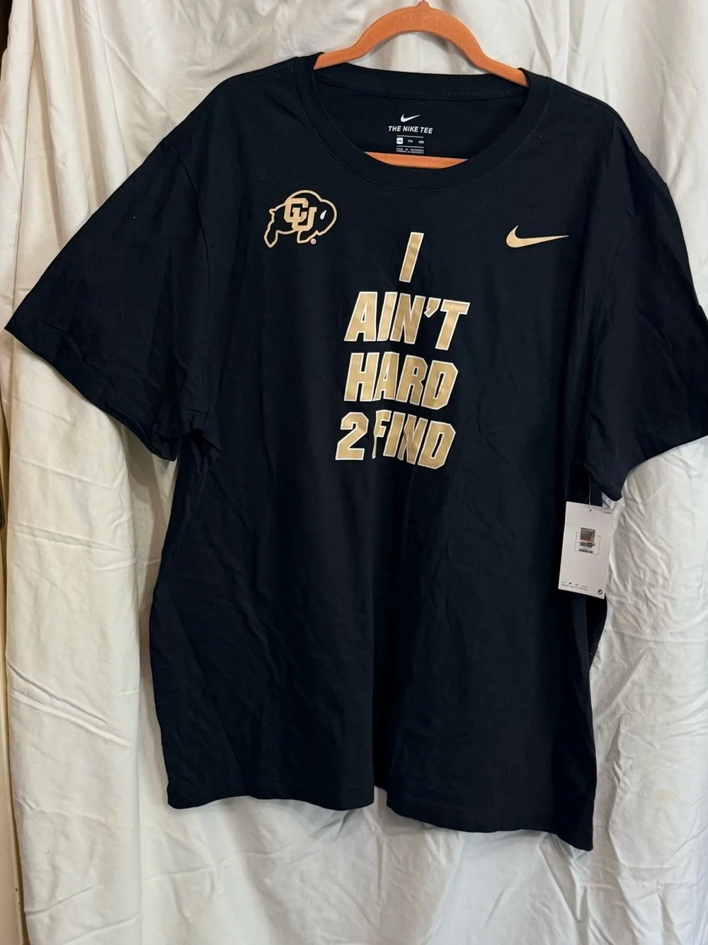 Nike Black Tee with Orange Neck Liner tags never worn